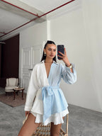 Blue white shirt