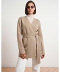 Burgundy Dark brown Beige cardigan