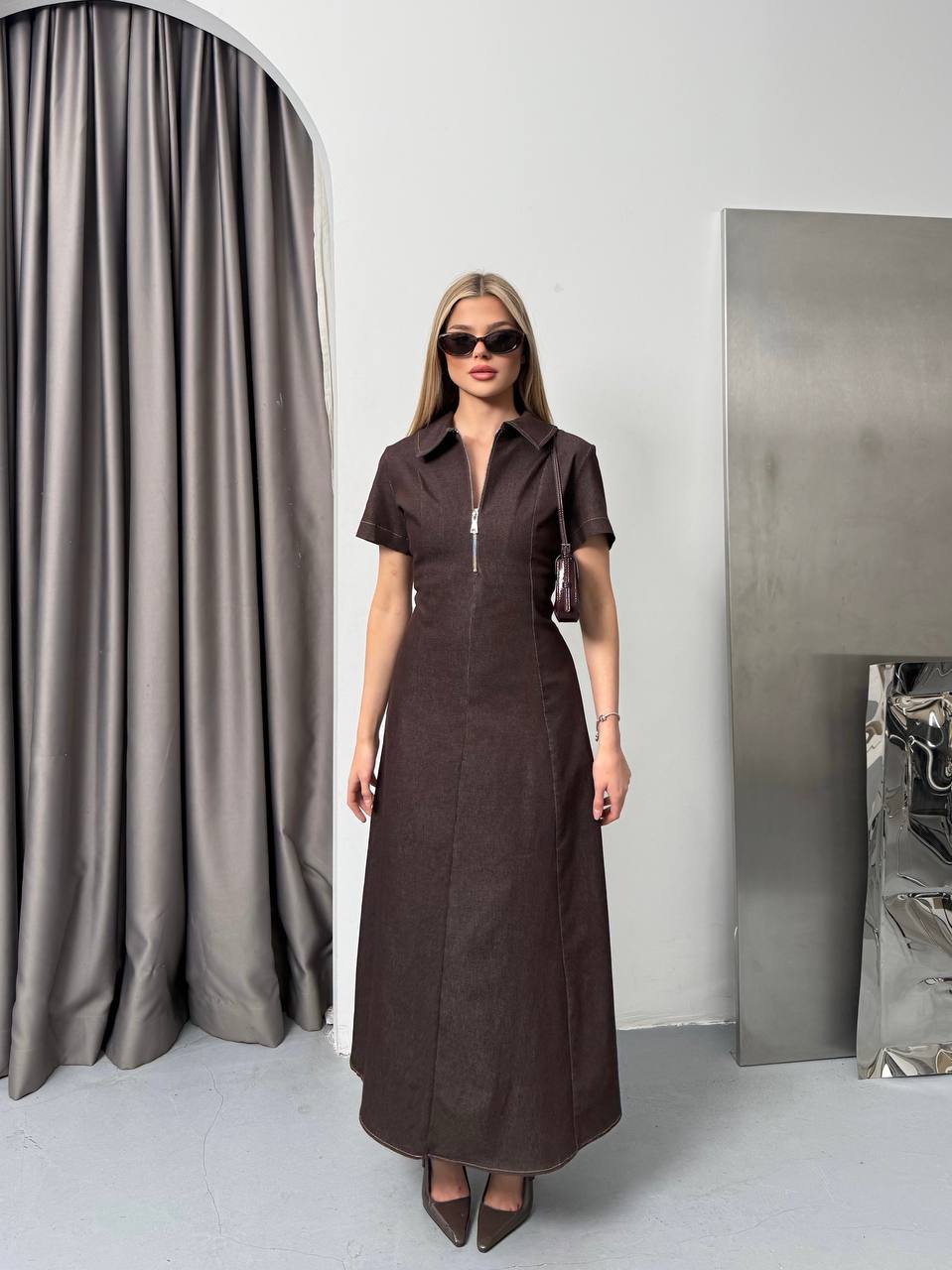 Brown jeans dress