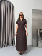 Brown jeans dress