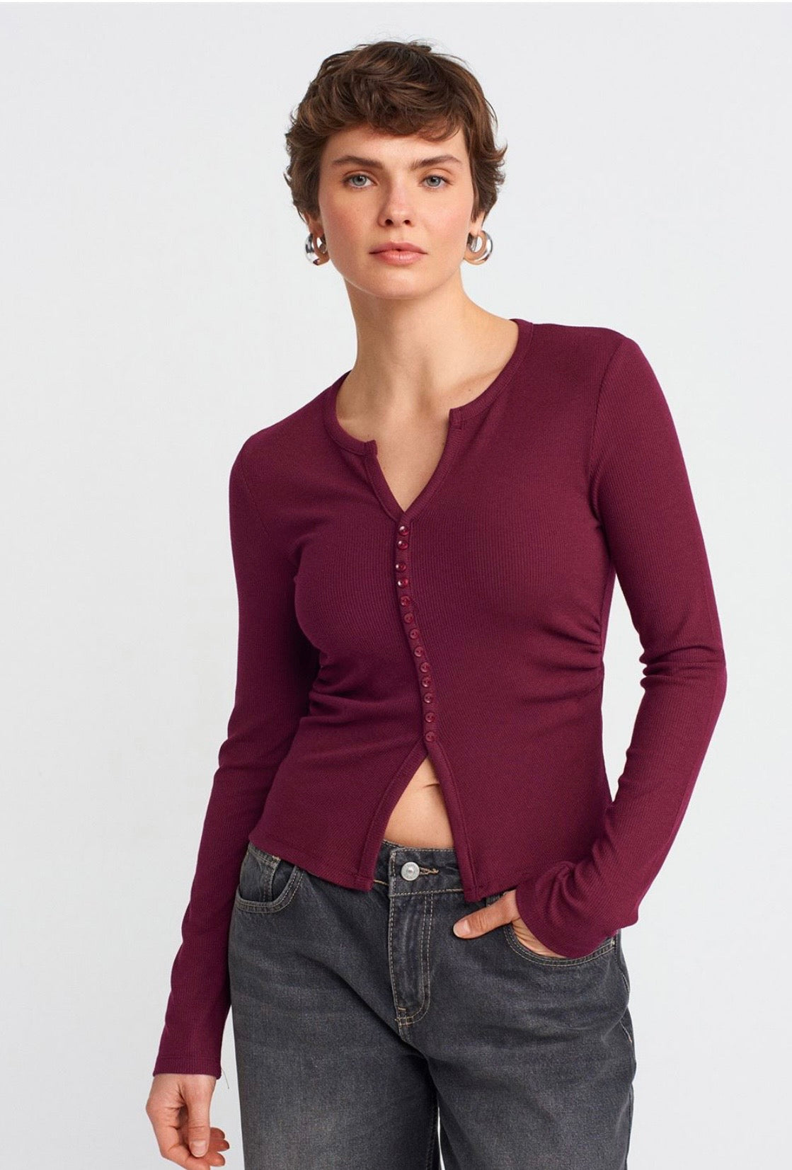 Black Burgundy White top