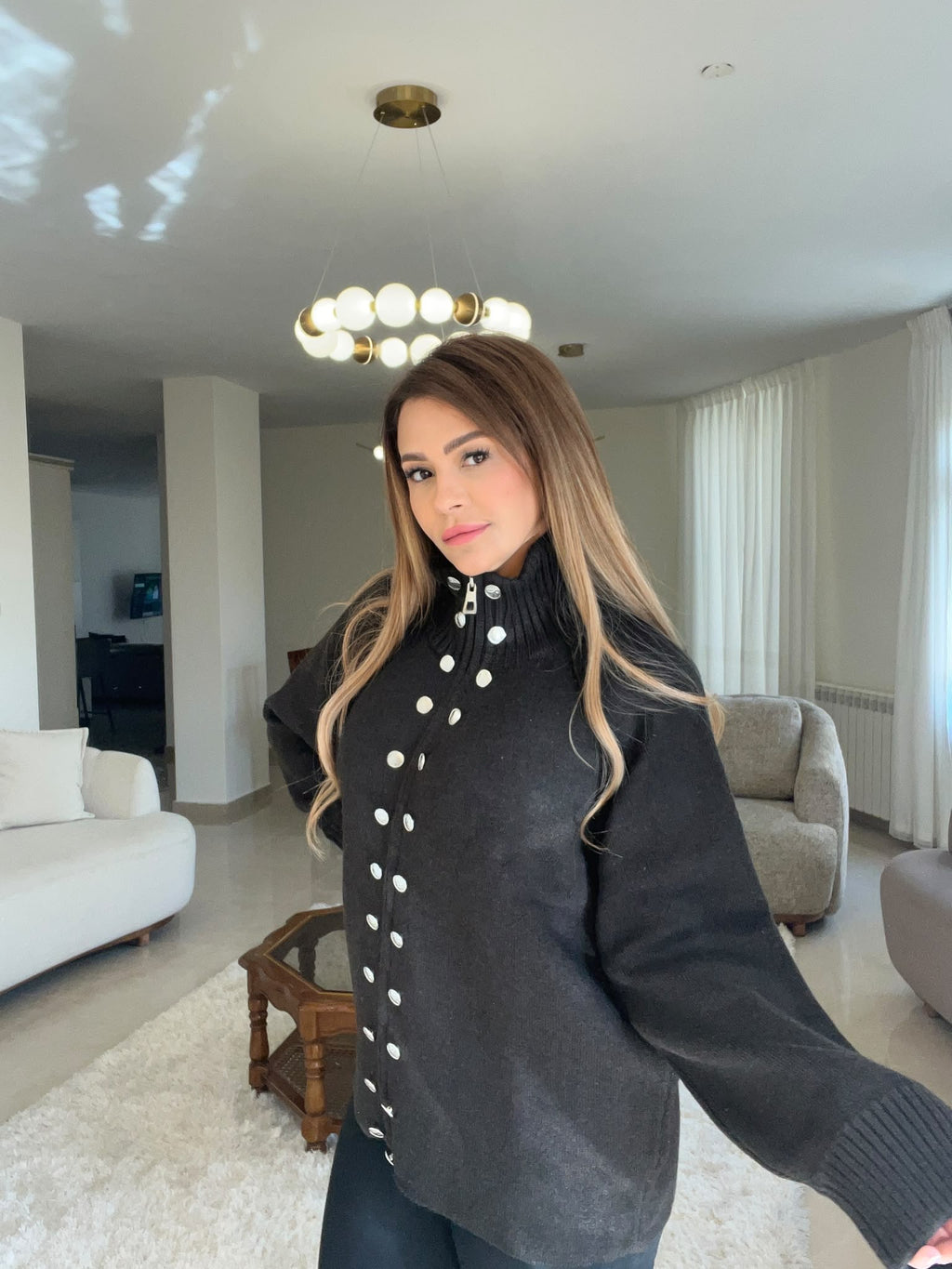 Black cardigan