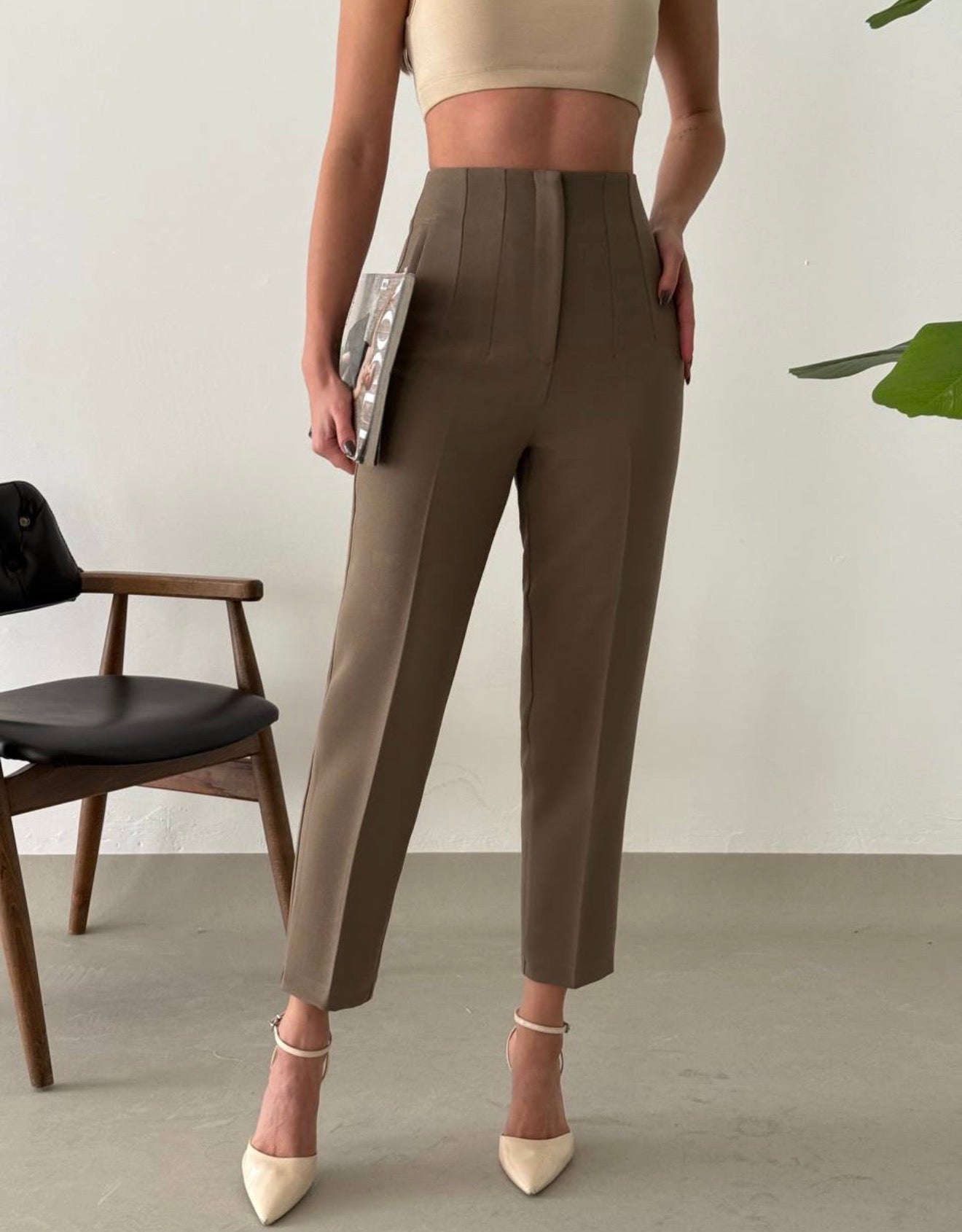 Burgundy/ olive green pants