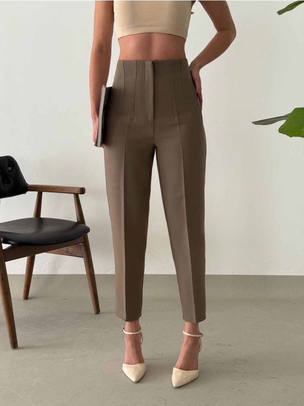 Burgundy/ olive green pants