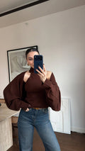 Brown beige top