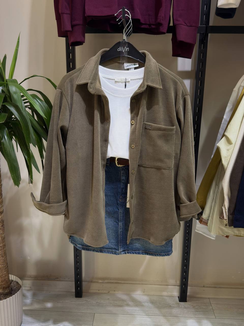Olive green / brown shirt