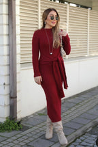 Burgundy/black/offwhite dress
