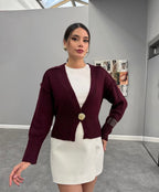 Burgundy/ Beige top
