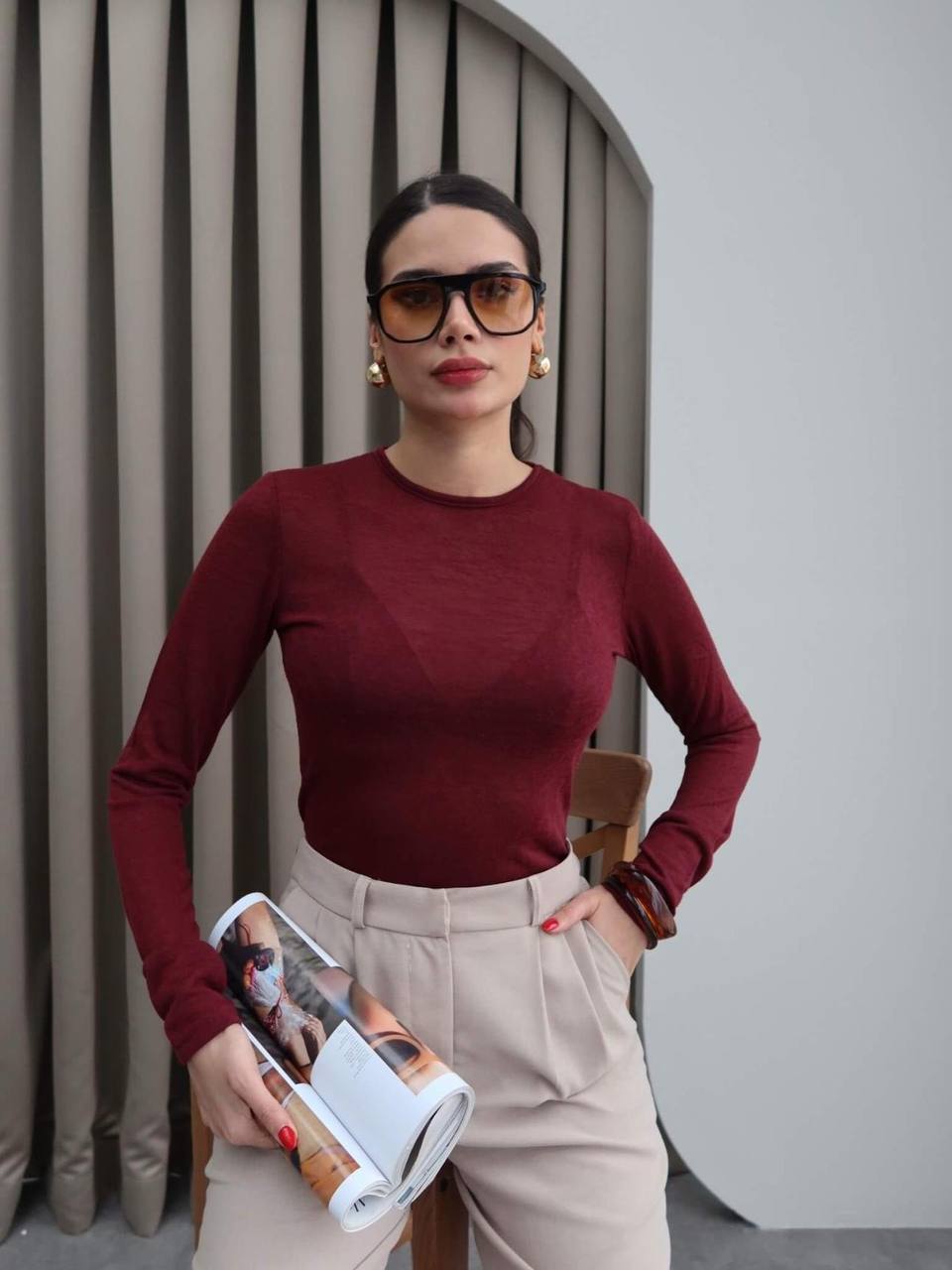 Basic brown burgundy