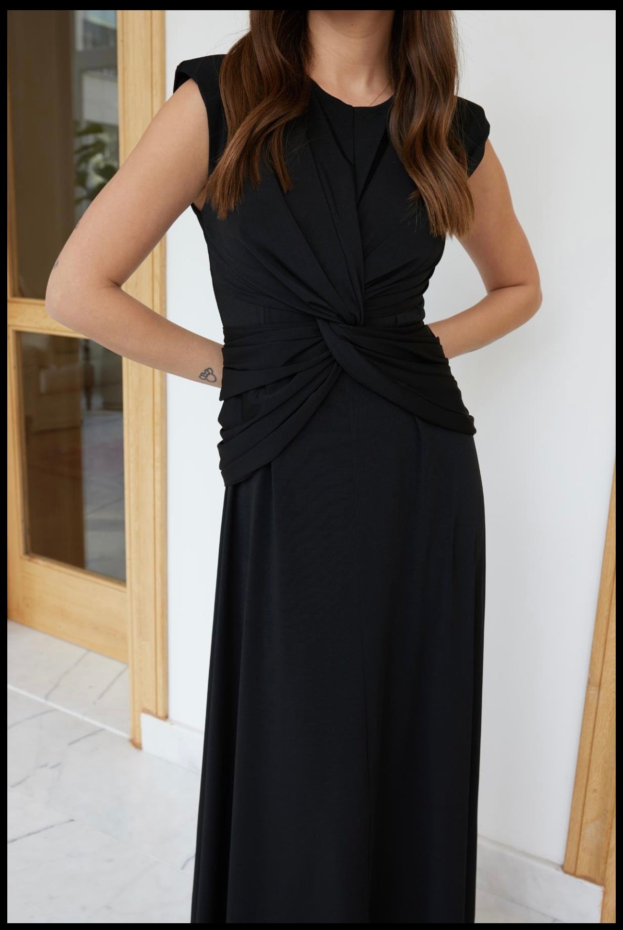 Burgundy/ black dress