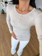 Brown/ Beige/ White top