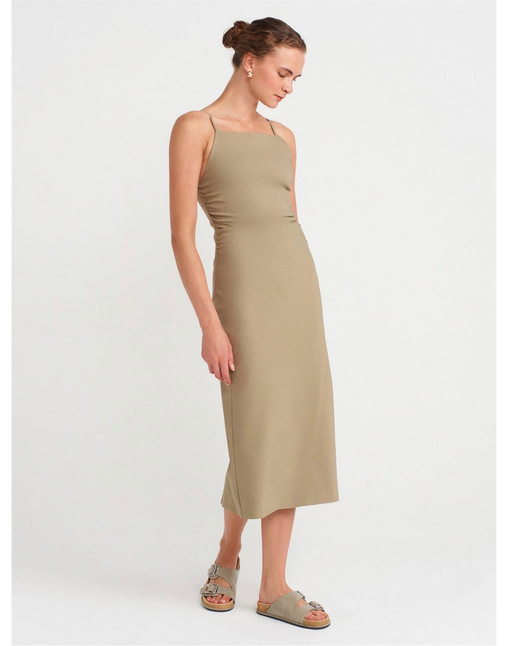 Olive green / Beige dress