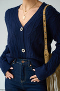 Dark blue / brown cardigan