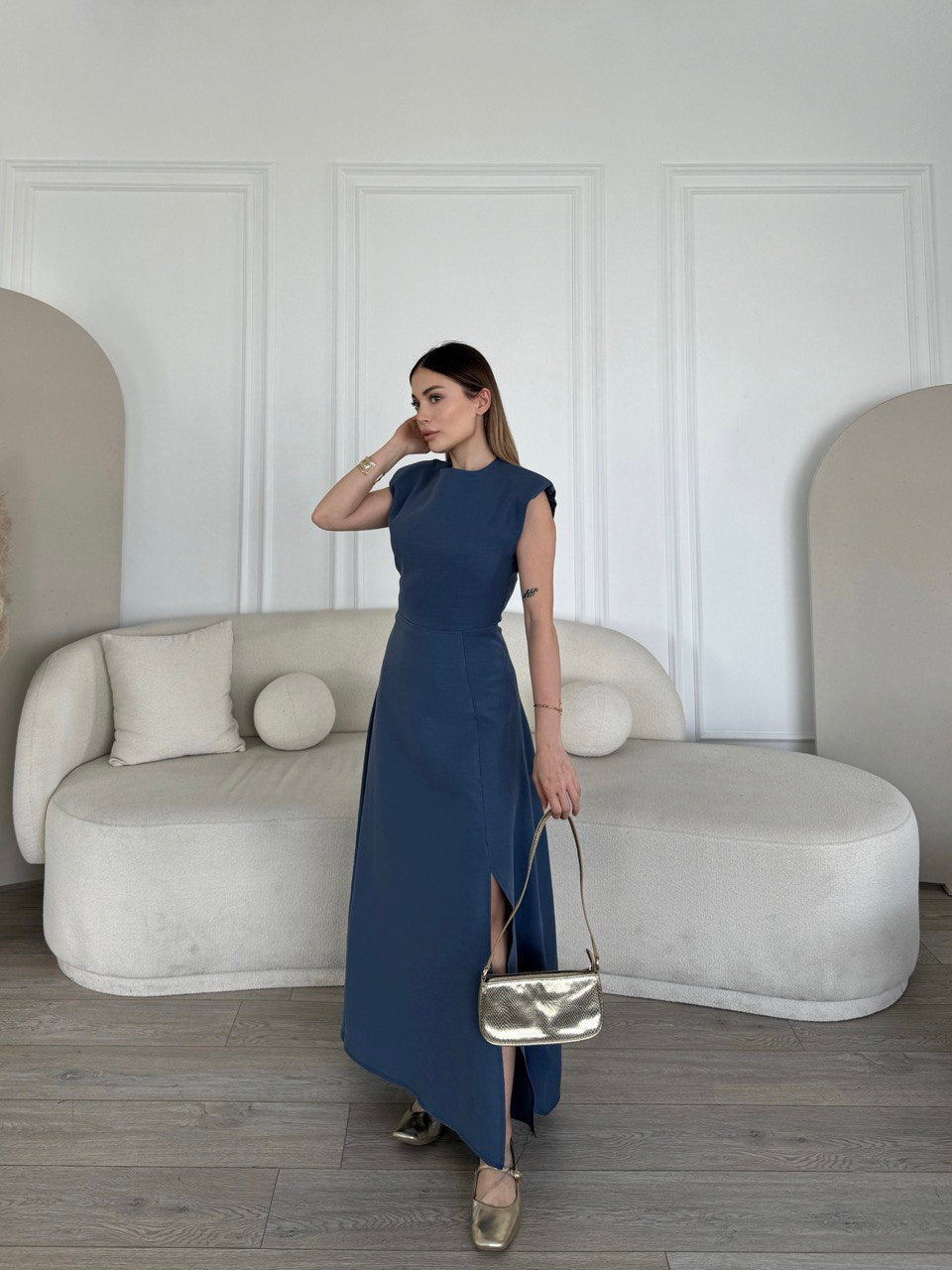Blue navy/olive green dress