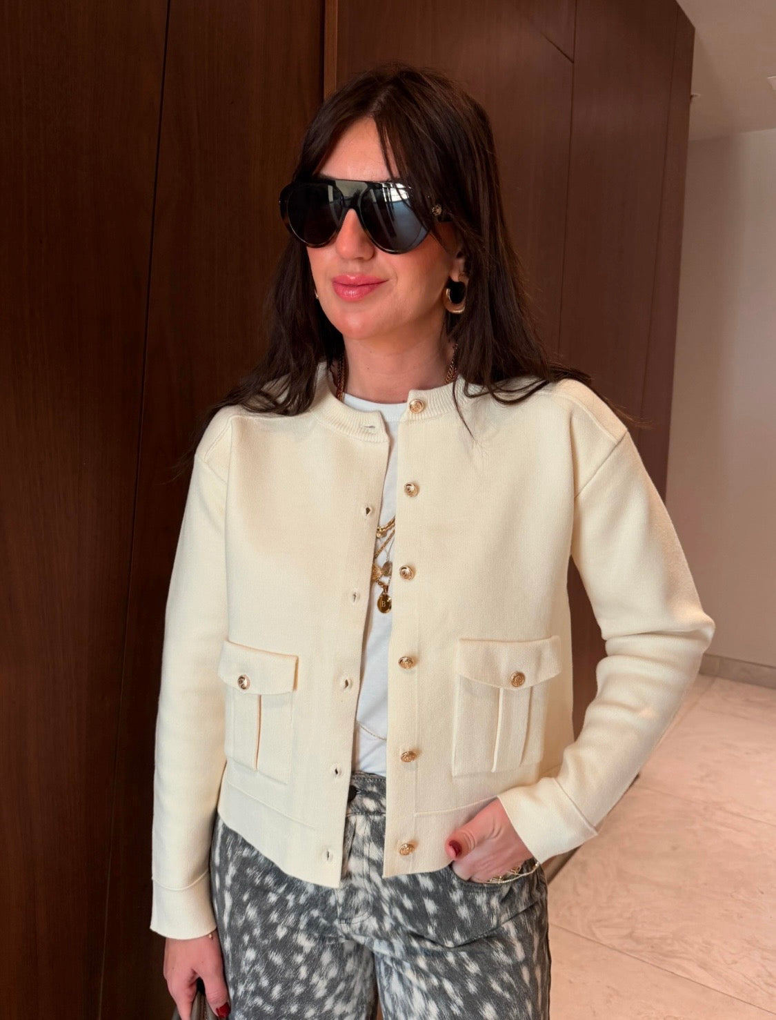 White cardigan