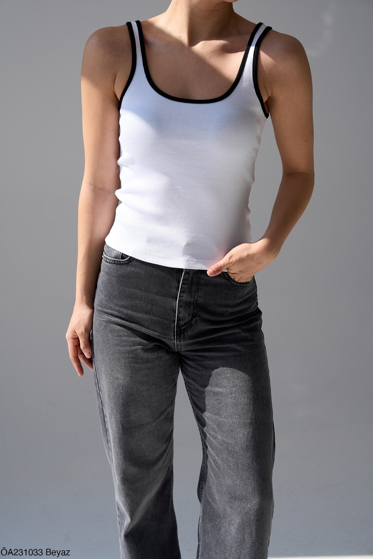 White/Black top