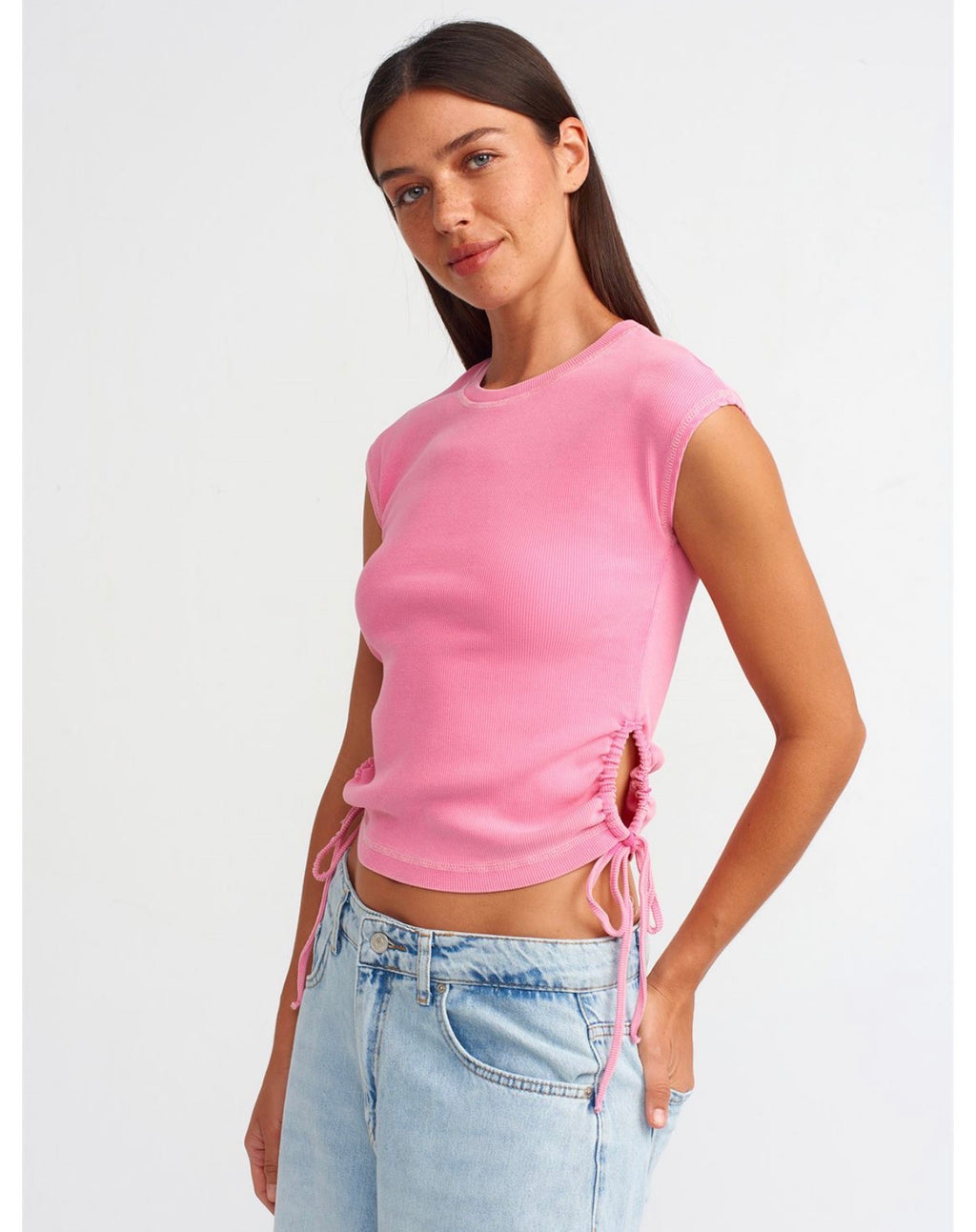 Pink/Olive green top