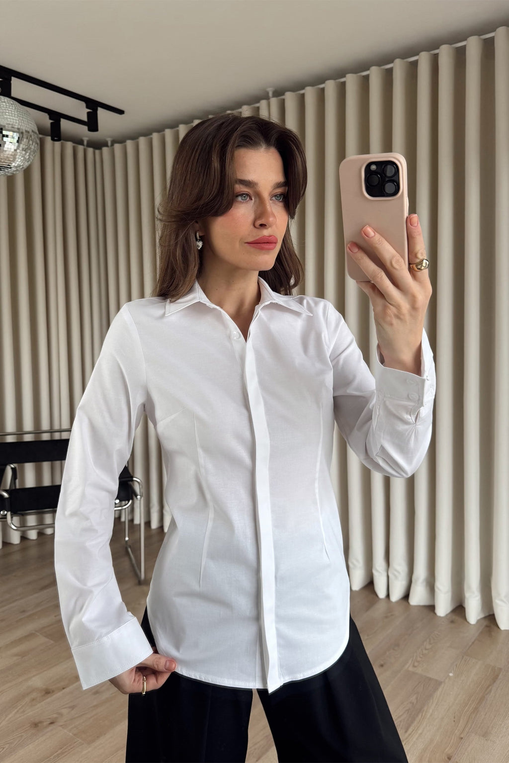 White + burgundy shirt