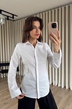 White + burgundy shirt