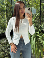 Green white black top