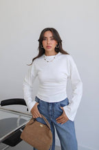White / Navy top