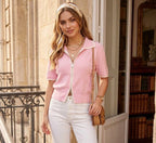 Pink/White top