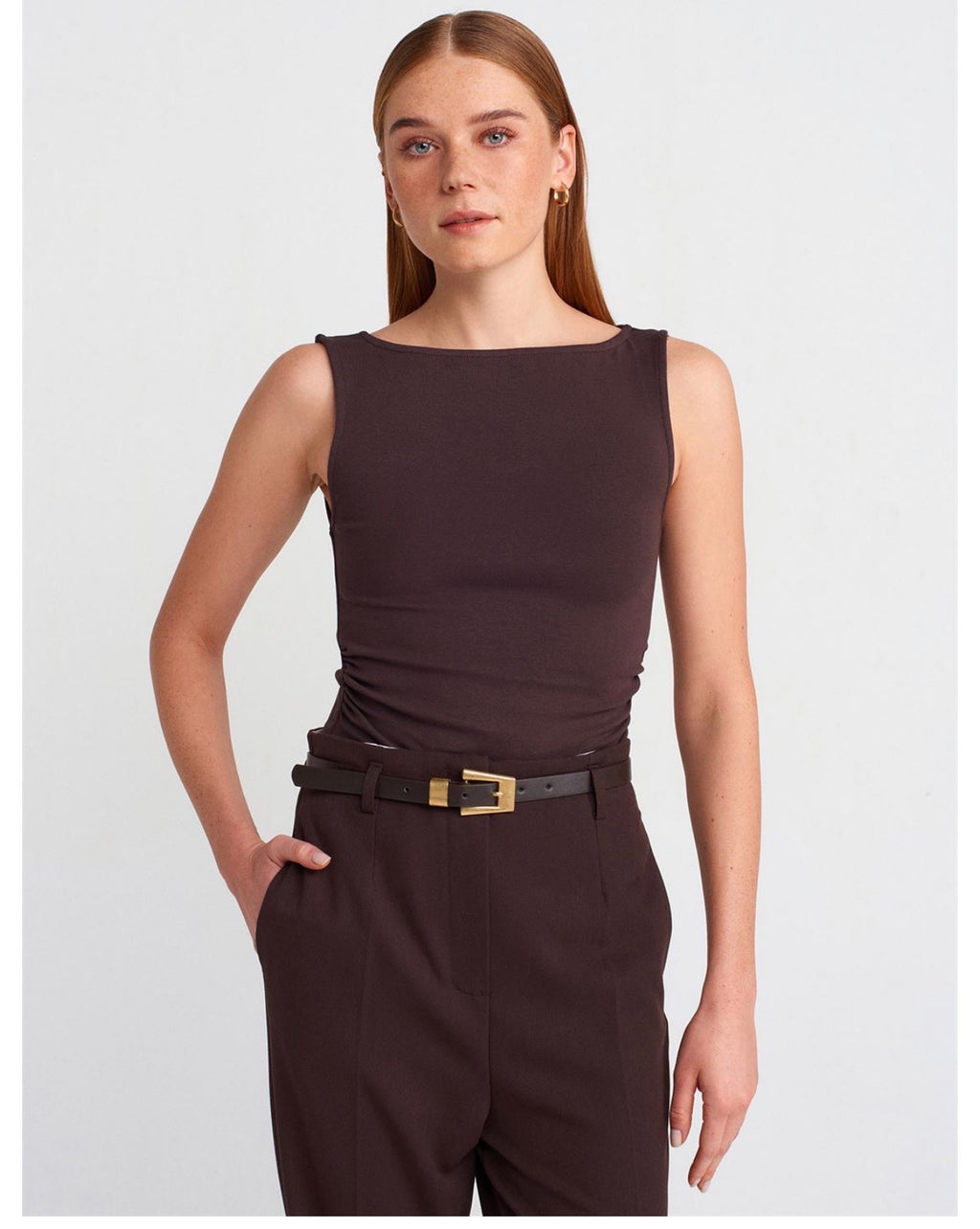 Black/white/Brown top