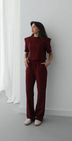 Burgundy/ blue navy set