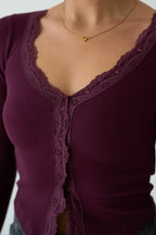 Burgundy/ Dark Brown top