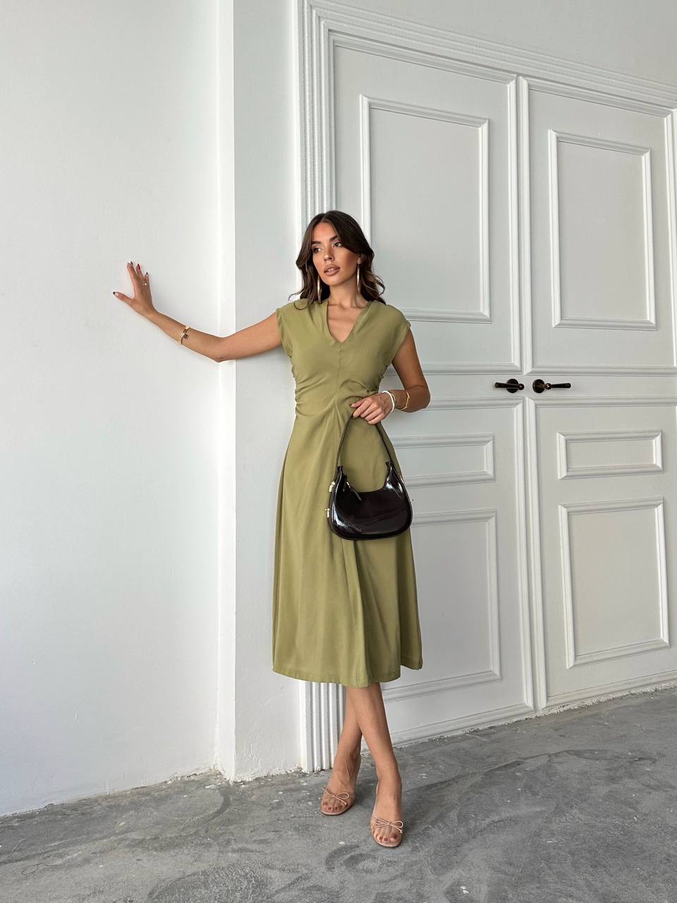 Olive green dress