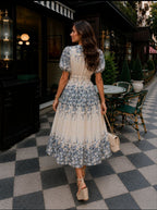 White blue dress
