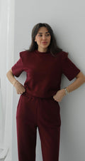 Burgundy/ blue navy set