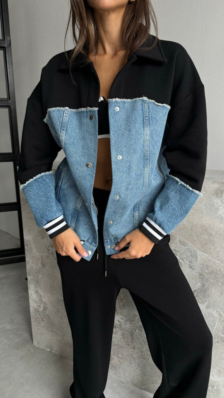 Bomber jeans jacket