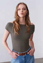 Olive green/Beige top