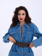 Jeans jacket with belt