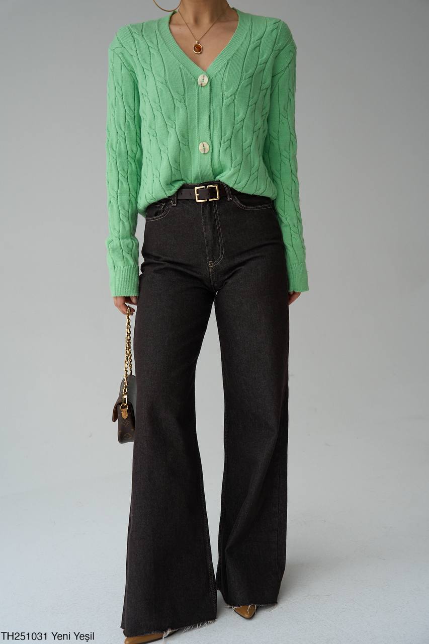 Green cardigan