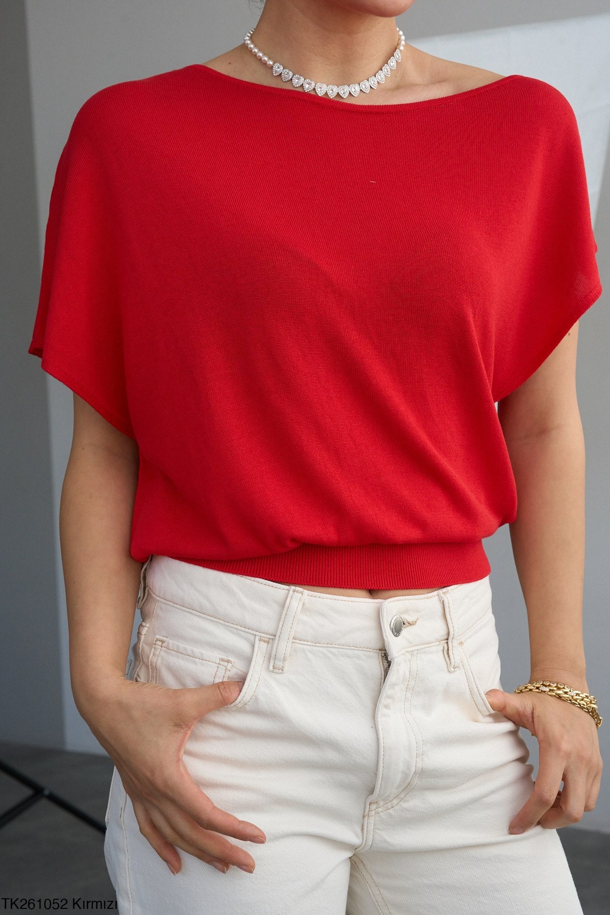 Red/Baby blue top