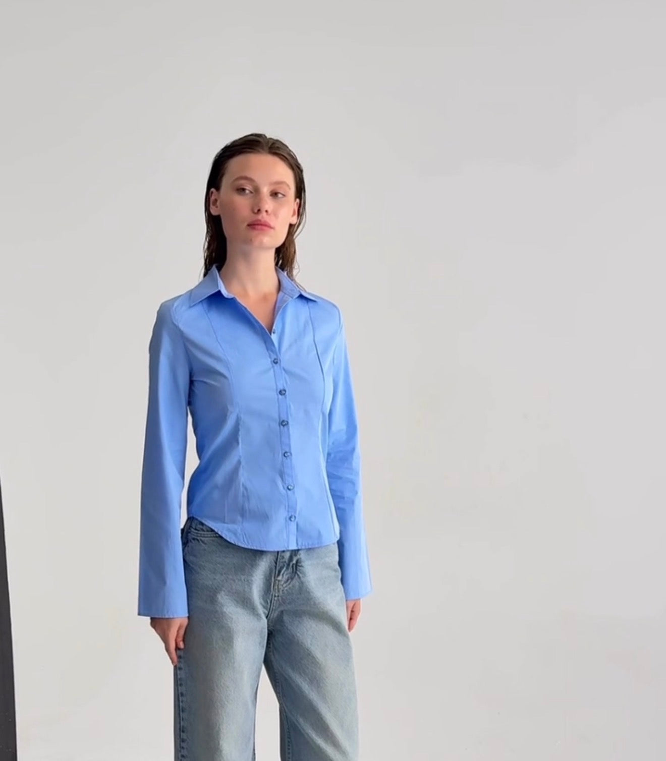 Blue beige shirt