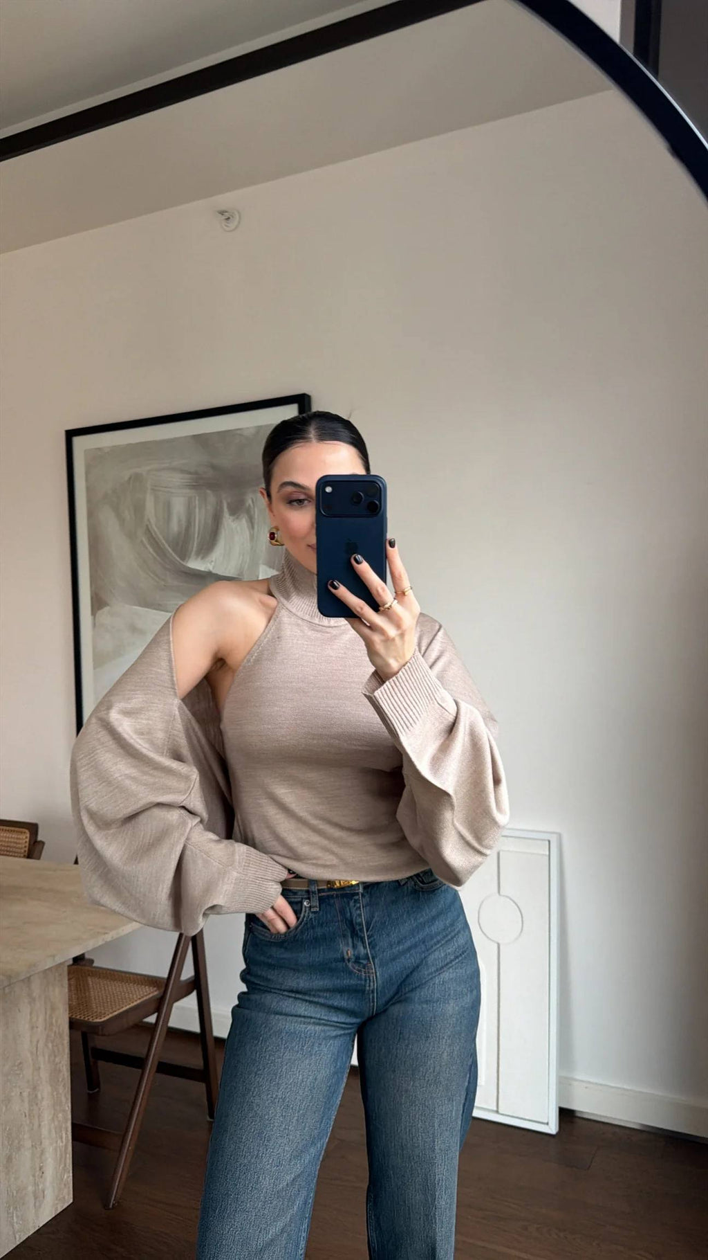 Brown beige top