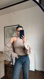 Brown beige top