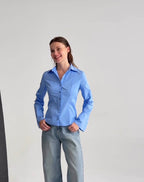 Blue beige shirt