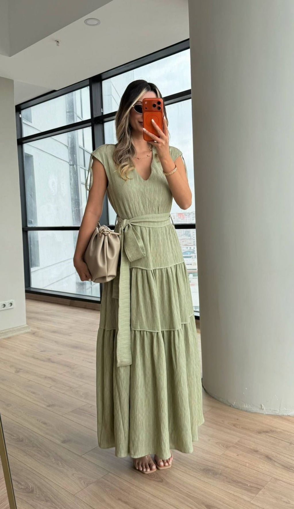 Olive green dress