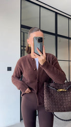 Brown cardigan