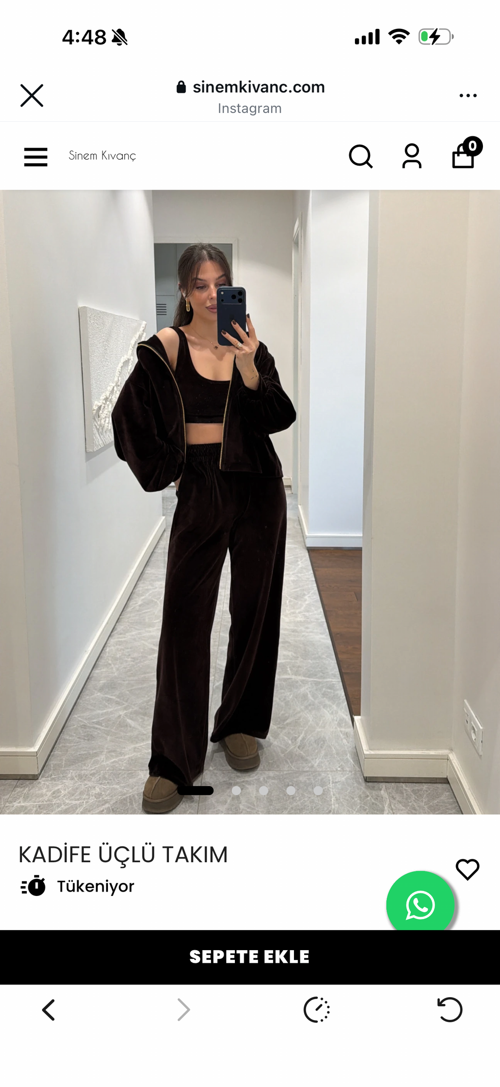 Brown velvet set